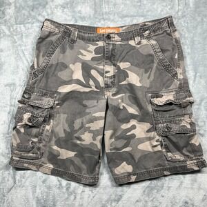 Lee Dungarees Mens Camo Cargo Shorts Size 36 Green Brown Utility Pockets
